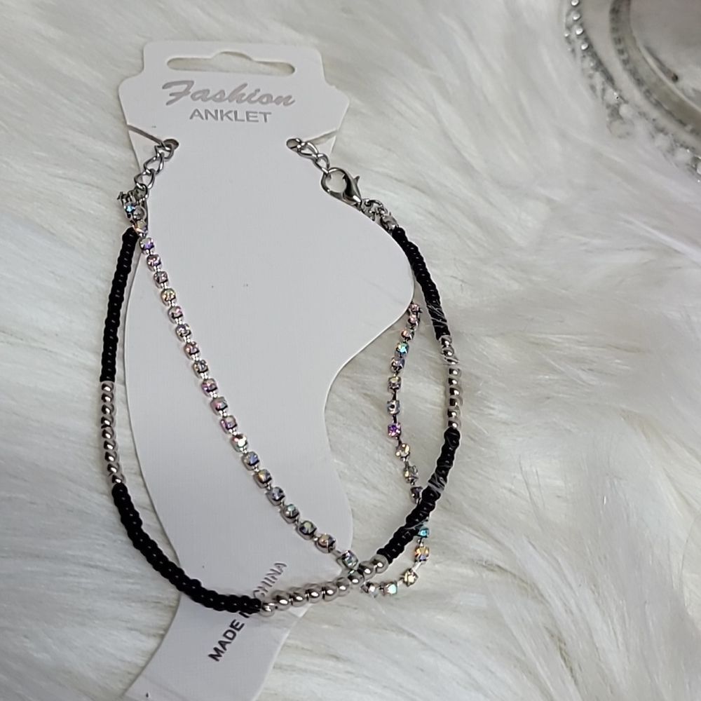 1523 TOE RING AND ANKLE BRACELET SET WITH GIFT BAG - Picture 3 of 4